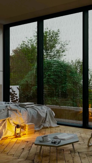 放松雨天别墅房间