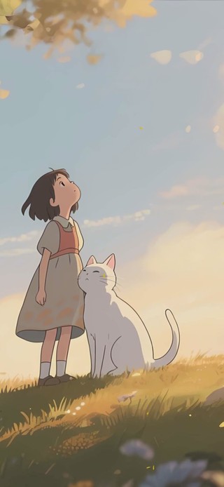 女孩与猫咪