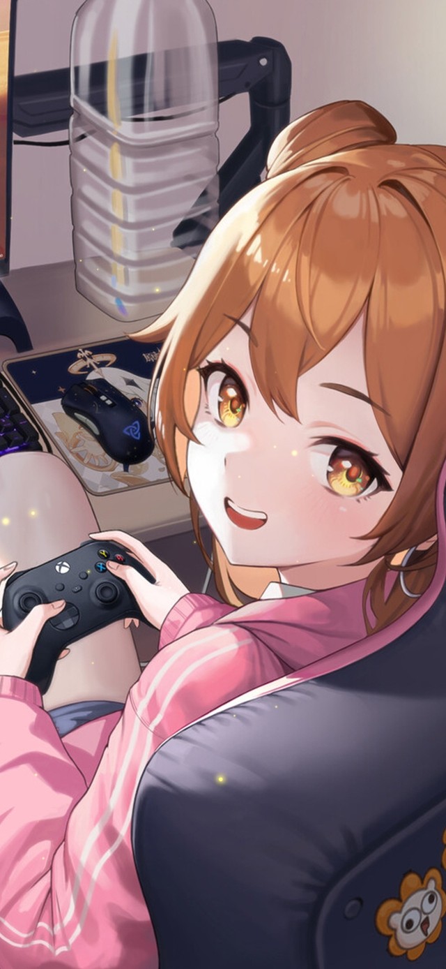 4K电脑游戏房间女孩