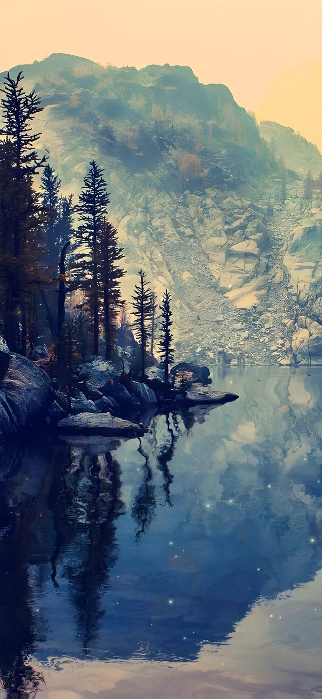 唯美治愈山谷湖泊