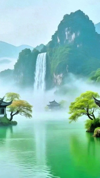 唯美山水画卷4K