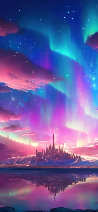 4K唯美治愈梦幻极光天空