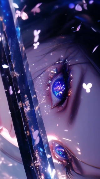 星瞳浸蓝浮光入眸