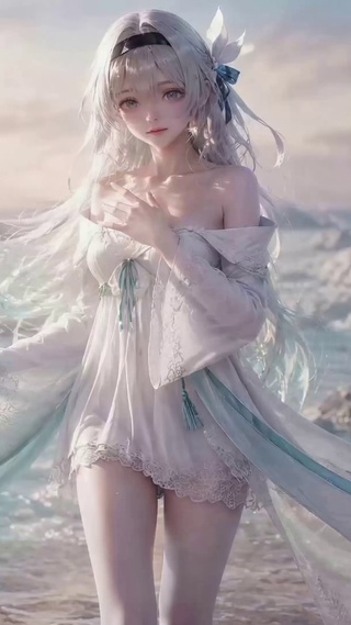 海边樱花少女