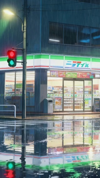 雨中便利店