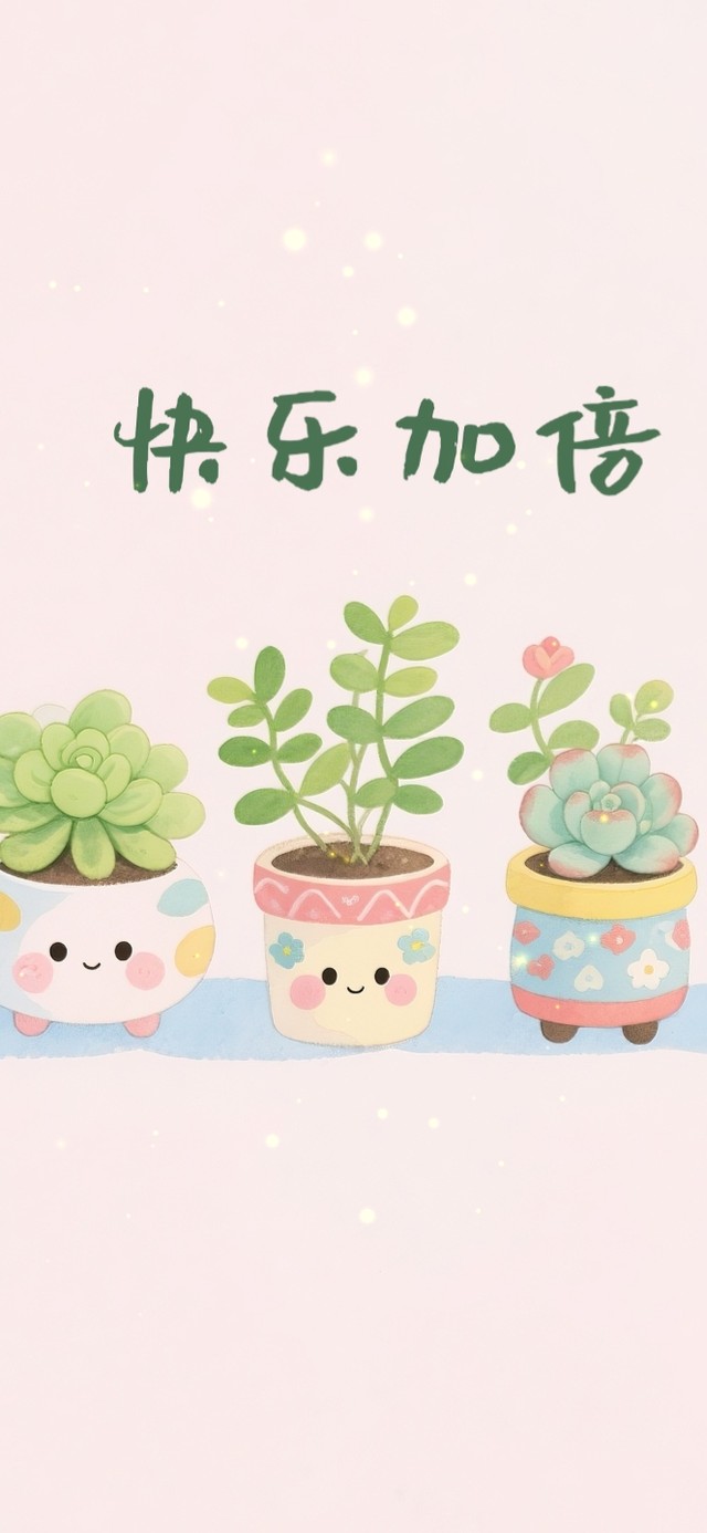 清新快乐盆栽