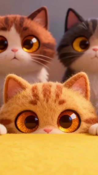 七只大眼萌猫