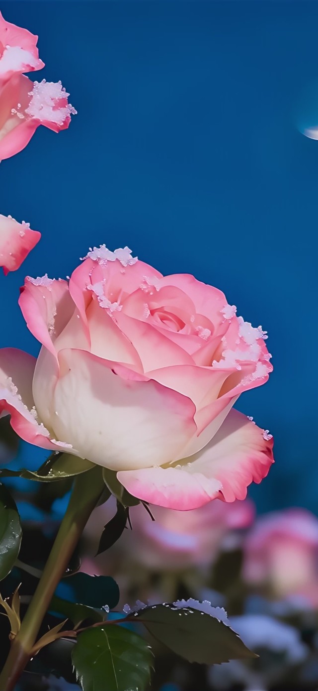 浪漫傍晚玫瑰花丛