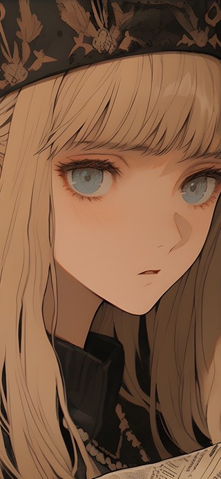 旧报纸少女