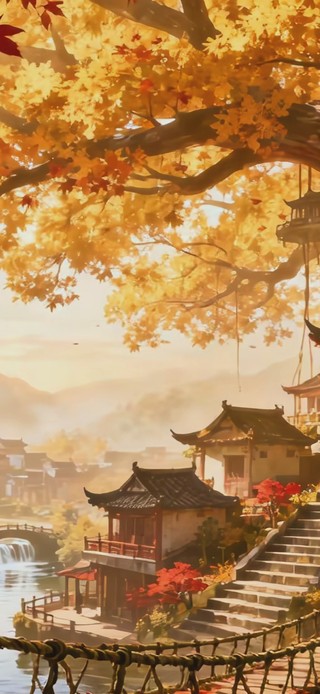 秋枫落叶