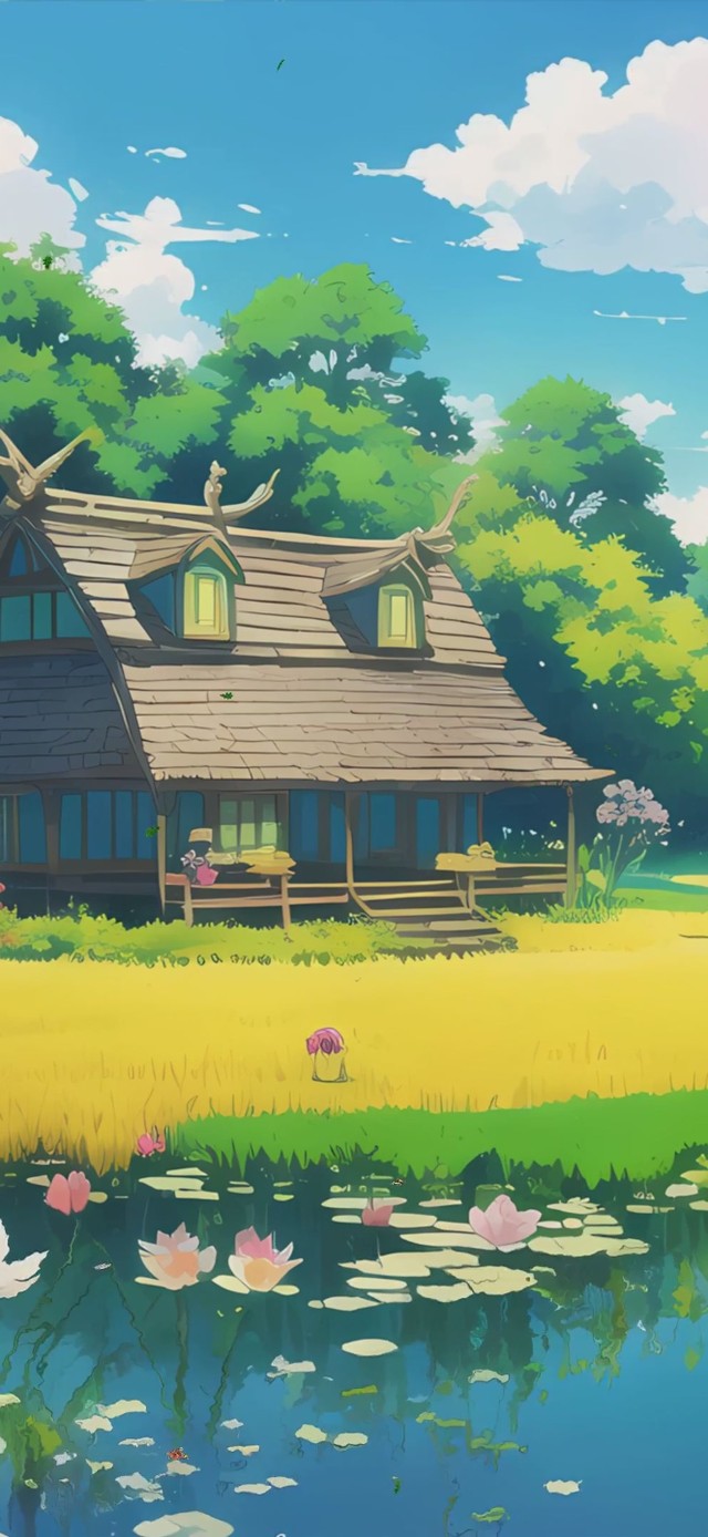 护眼蓝天白云绿景