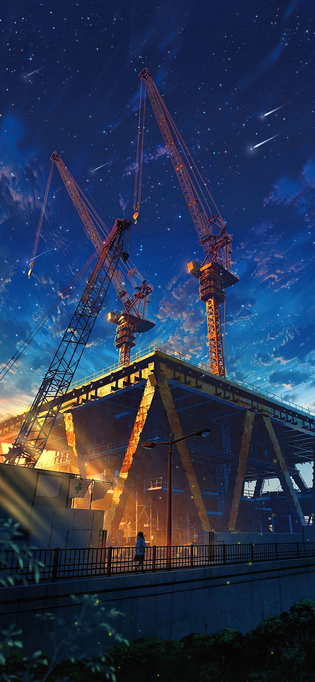 4K唯美黄昏荧光星河