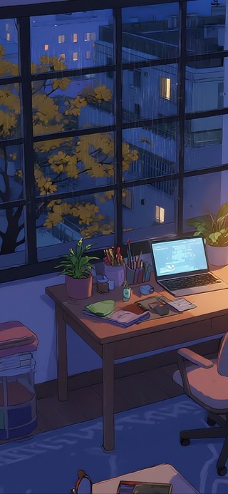 治愈书房听雨