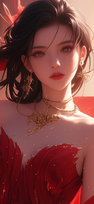 4K 红衣古风美女 8