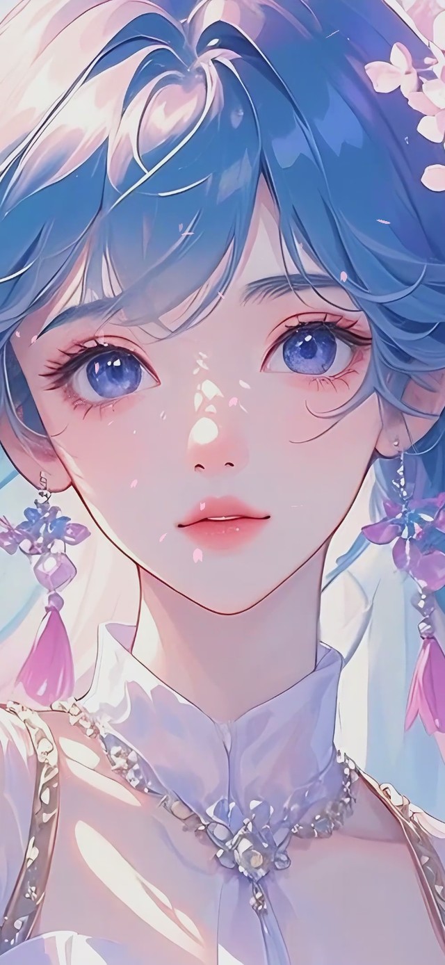 唯美古风紫藤花少女