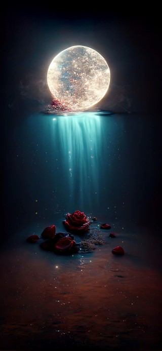月落晨海 花海开