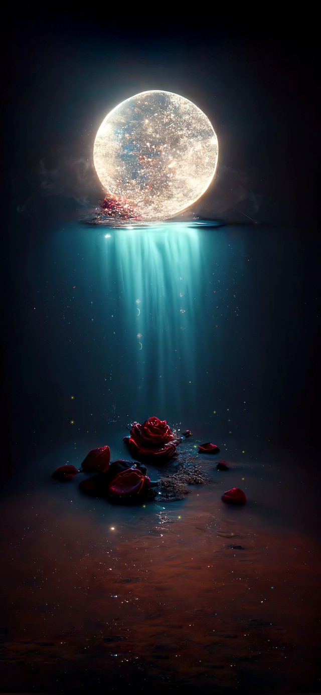 月落晨海 花海开