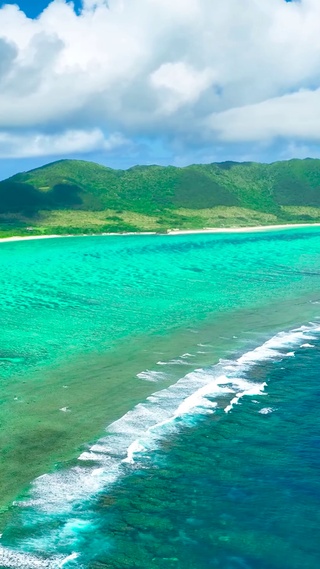 唯美航拍海岛海岸