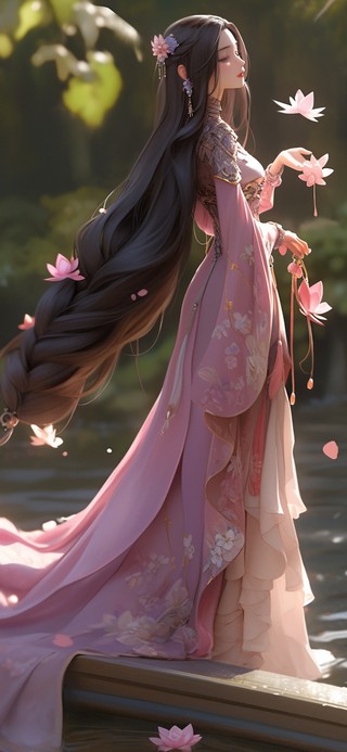 4K古风美人如画宁静安神好运来