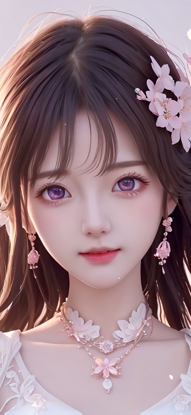 甜美粉色桃花女孩