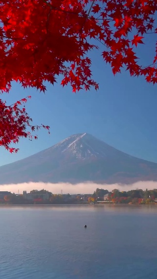 富士山下红叶湖