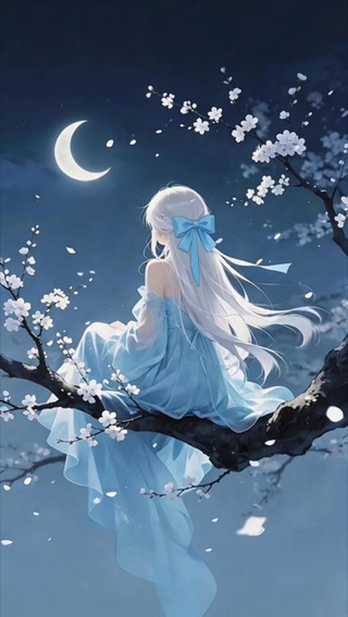蓝纱挽月