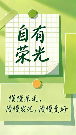 绿色清新便签文字
