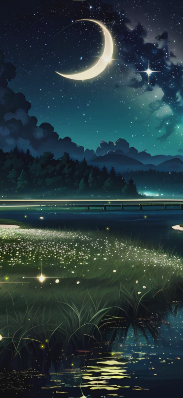 夜晚的田野(风景手机动态壁纸) - 风景手机壁纸下载 - 元气壁纸