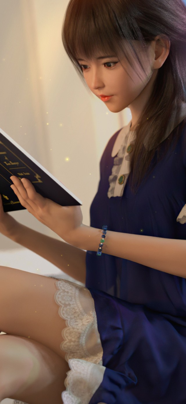 唯美学习看书的女孩