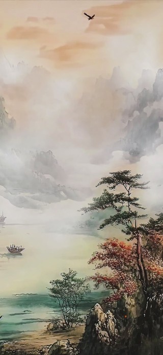 山水风景插画