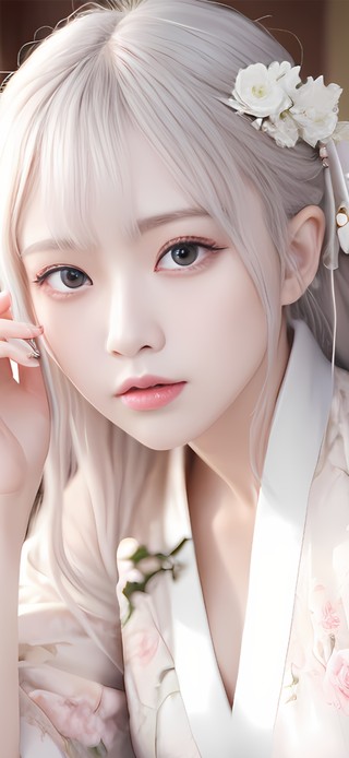 樱花白发少女