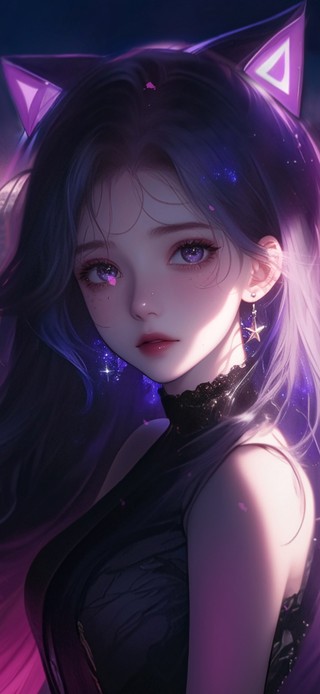 粉发狐耳少女