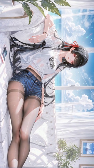 海景窗边慵懒少女千咲