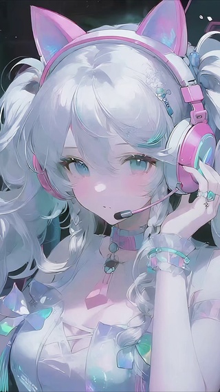 电竞双麻花辫少女