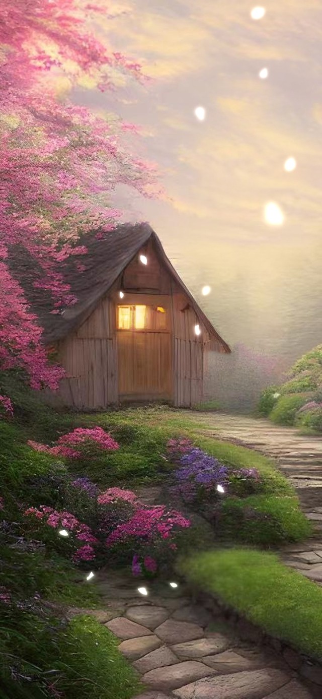 傍晚花园小屋(风景手机动态壁纸) - 风景手机壁纸下载 - 元气壁纸