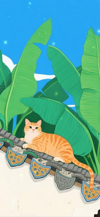 治愈屋顶小猫