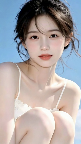 蓝天下白衣少女