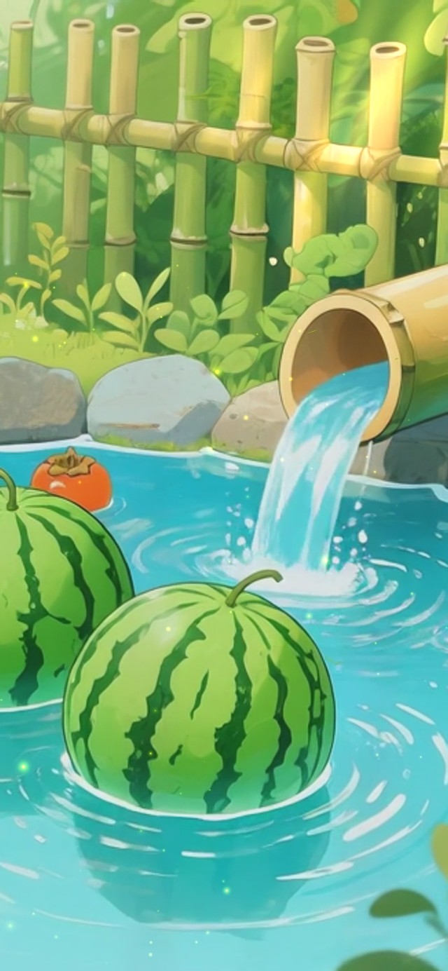 清新夏日水池
