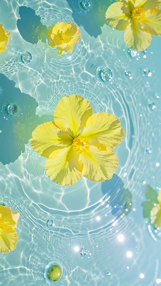 夏日清凉水中兰花