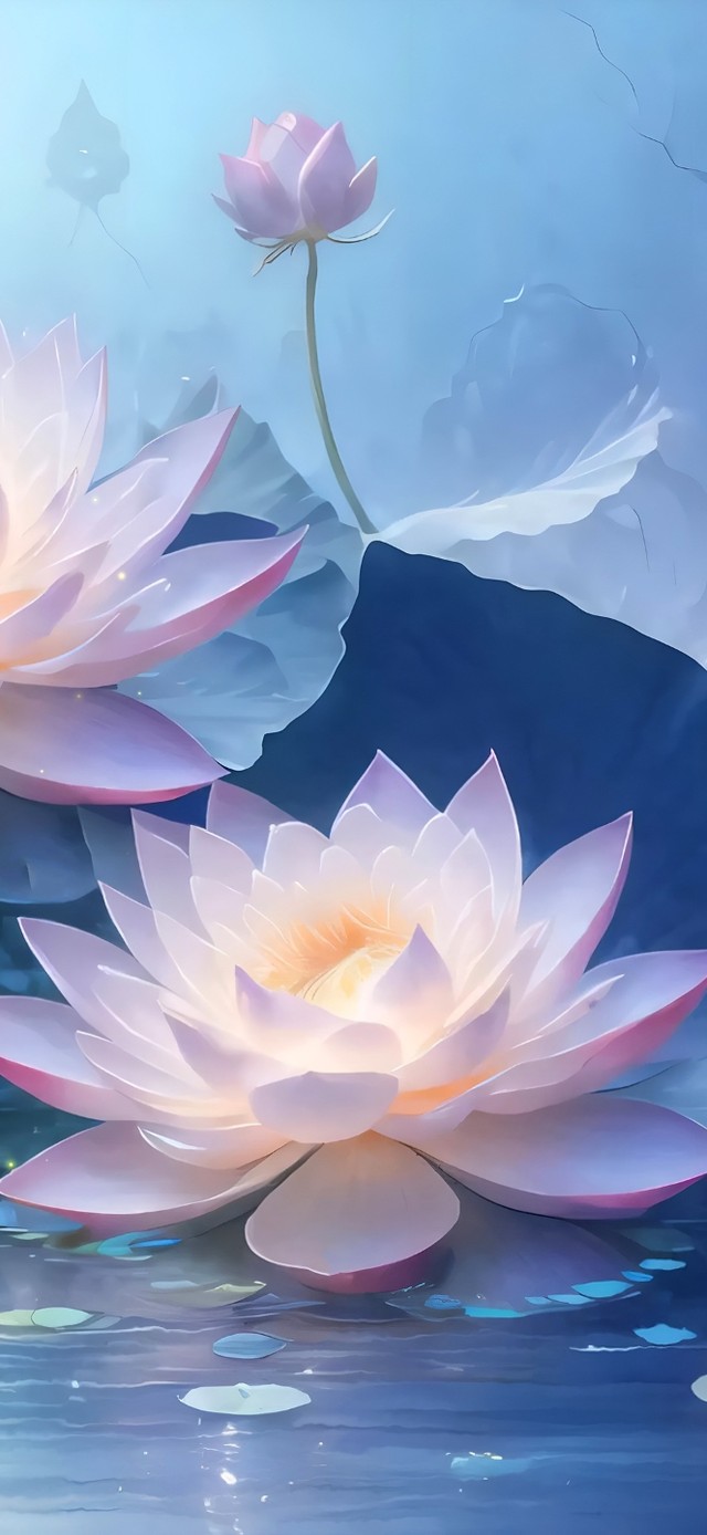 神秘山洞里荷花