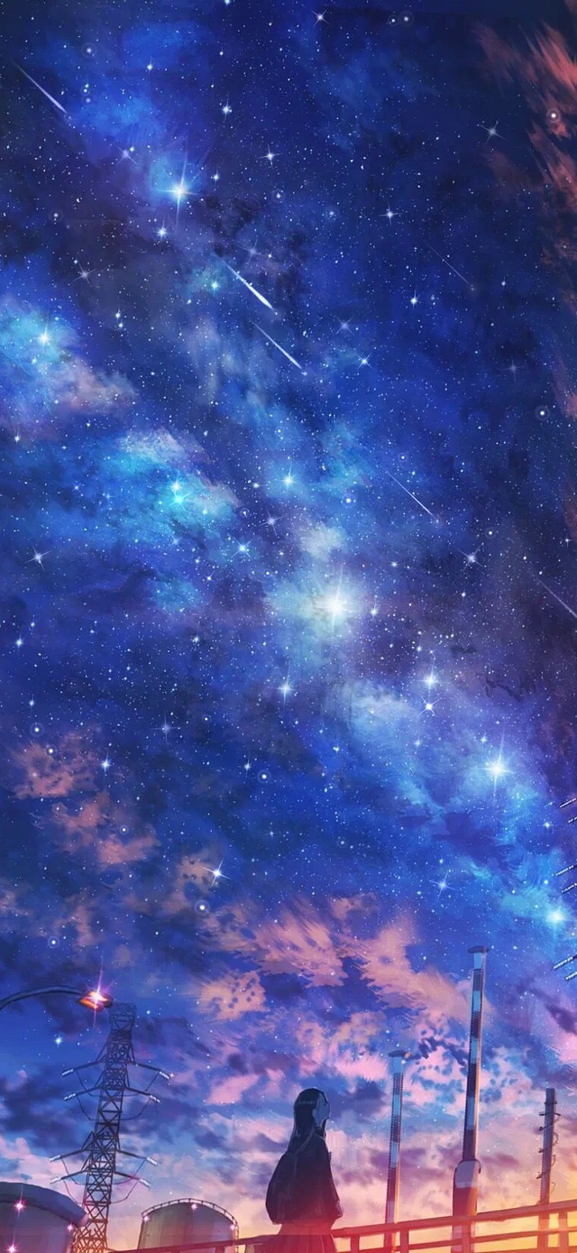 漫天繁星下的女孩