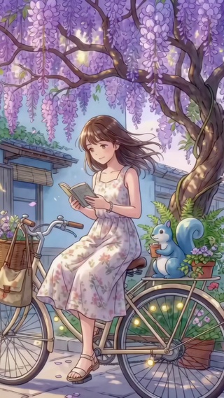 紫藤树下