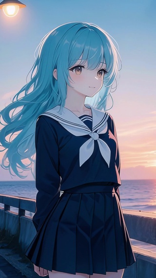 二次元海边女孩