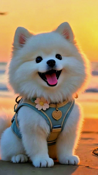 治愈沙滩小狗4K