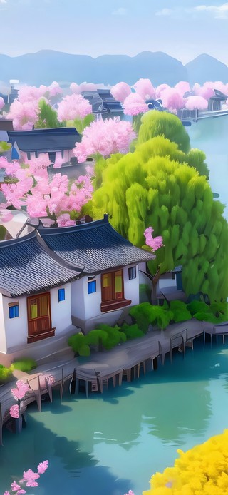 水乡桃花小镇