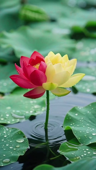 双色荷花