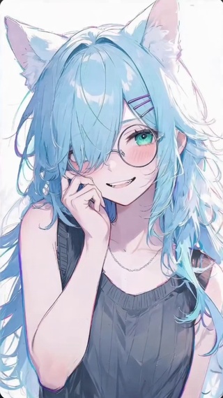 蓝发兽耳娘