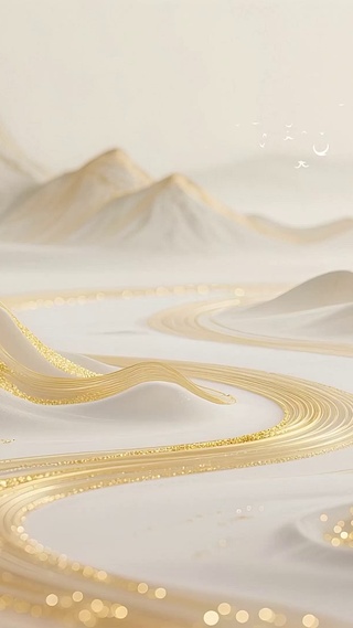 唯美金色中国风水墨山水