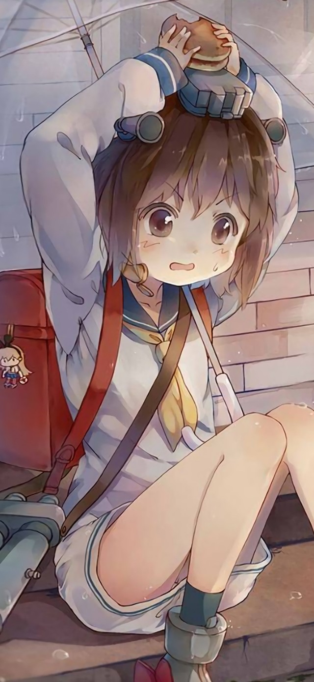 4k屋檐躲雨女孩