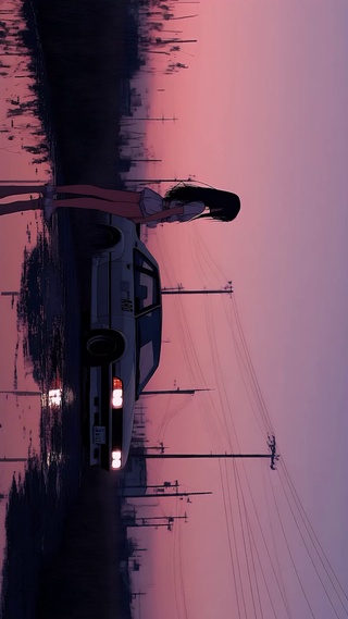 少女和汽车